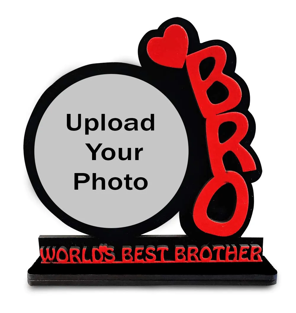 sleep nature's Best Bro/Brother Wooden Personalized Photo Frame for All Occasions| (Multicolour, 8.5x8.5 inch) 2