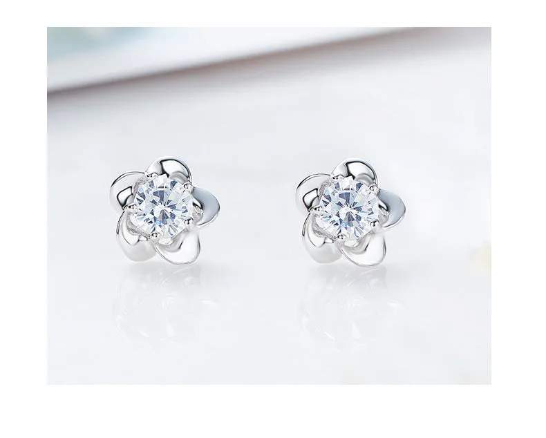 Sterling silver cute little flowers earring