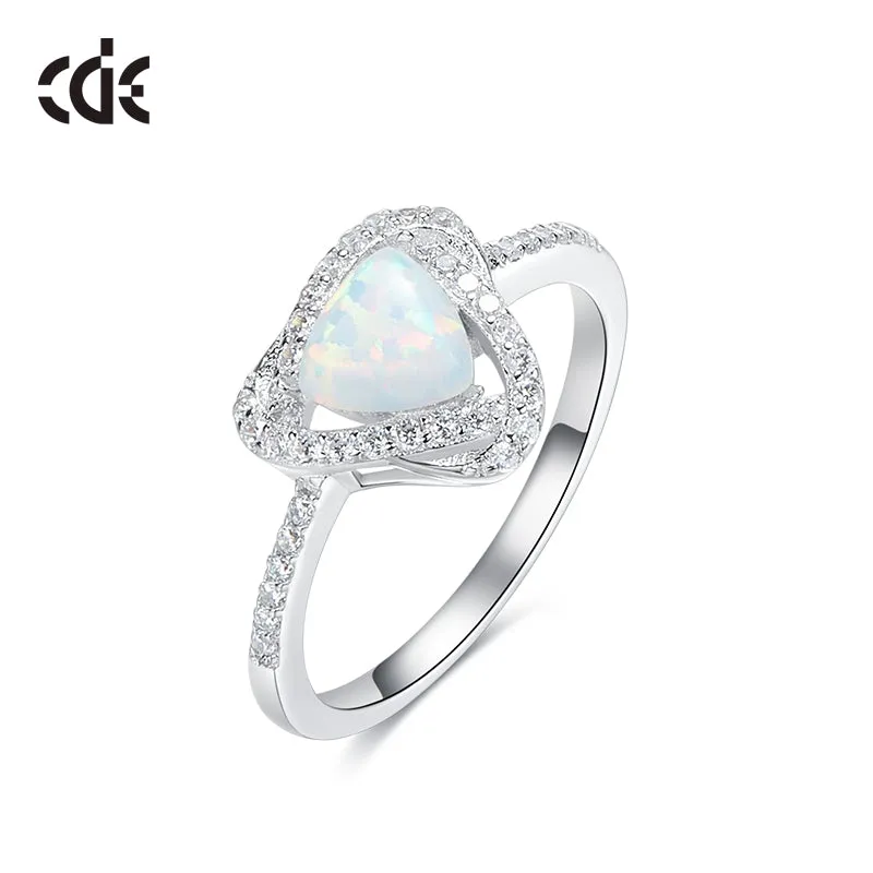 Sterling silver fancy blue / white opal ring