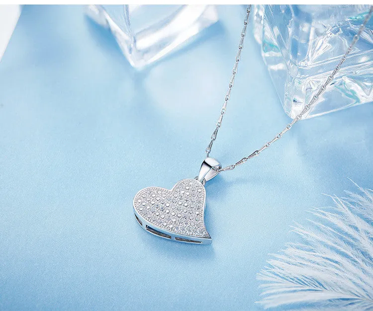 Sterling silver sleepy heart necklace