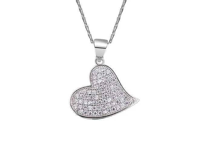 Sterling silver sleepy heart necklace