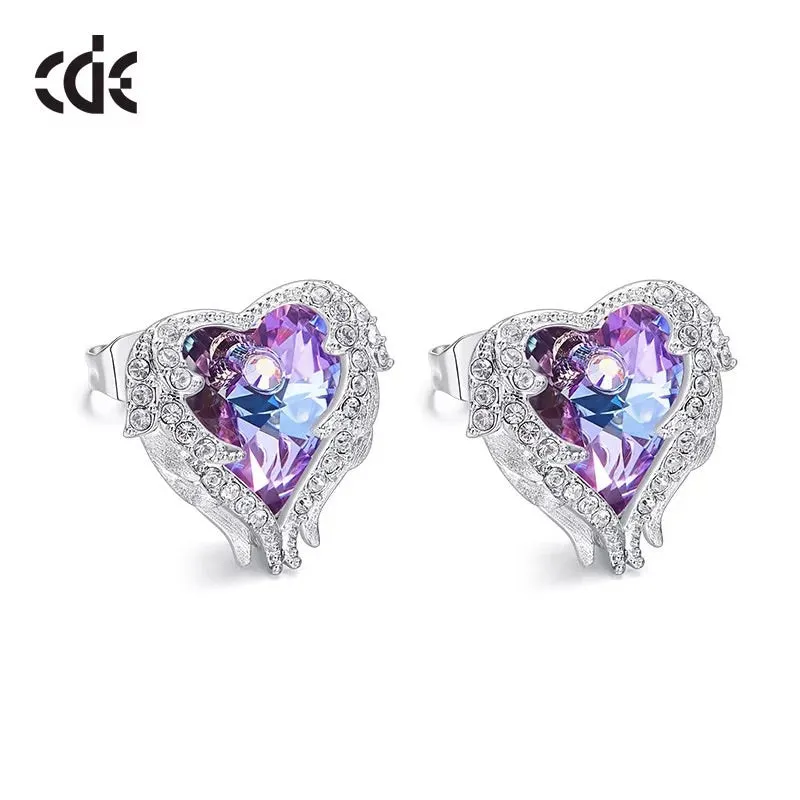 The cute little sapphire / amethyst hearts earring