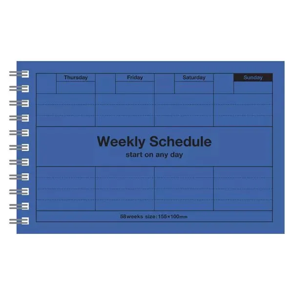 Undated Weekly Schedule - Blue