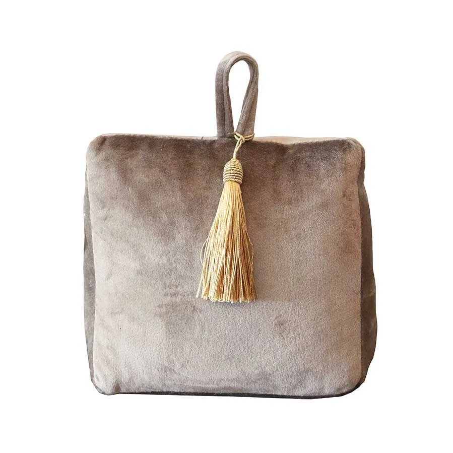 Velvet Tassel Door Stop - Champagne