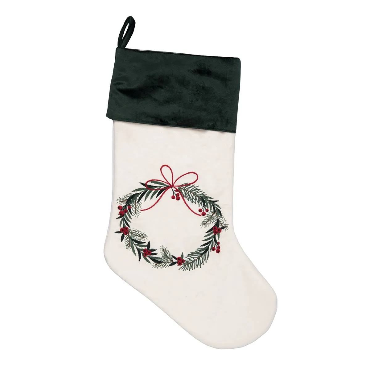 Velvet Wreath Stocking