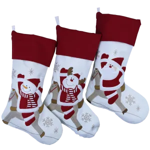 Wewill Brand Lovely Christmas Stockings Set of 3 Santa