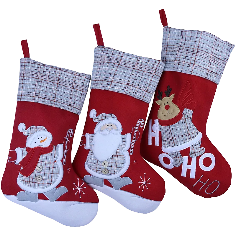 Wewill Brand Lovely Christmas Stockings Set of 3 Santa