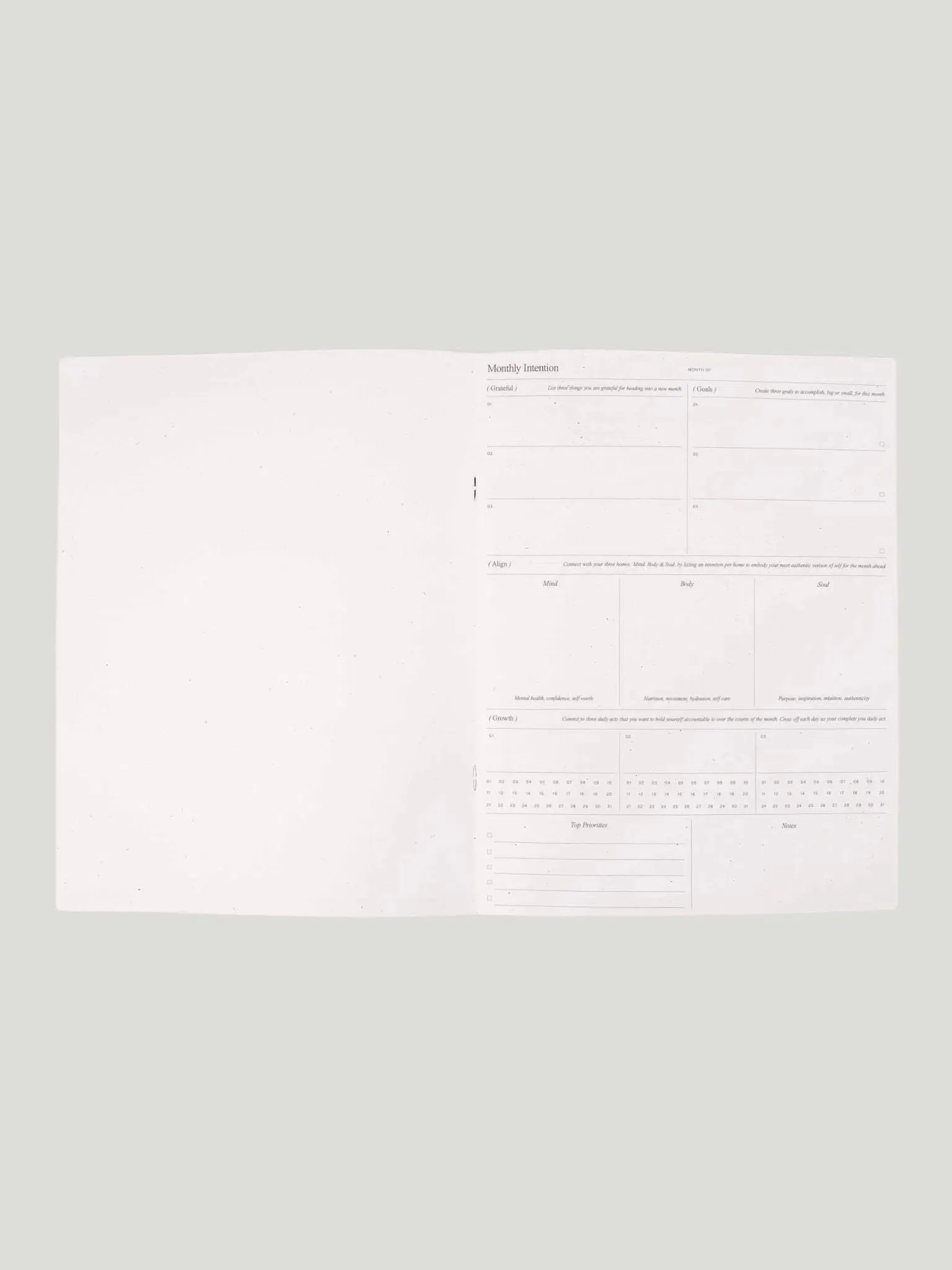 Wilde House Paper Undated Monthly Planner